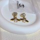 Gold Vintage Letter Animal Patchwork Rhinestone Earrings