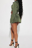 Black Sexy Casual Solid Patchwork Asymmetrical Turndown Collar Long Sleeve Two Pieces