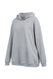 Deep Coffee Casual Solid Basic Hooded Collar Tops