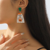 White Casual Geometric Patchwork Earrings