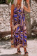 Blue Casual Print Basic V Neck Long Dress Dresses