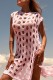 Pink Sexy Solid Hollowed Out Slit Swimwears Cover Up