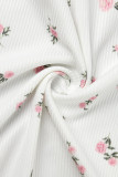 White Sexy Casual Print Backless Spaghetti Strap Sleeveless Dress Dresses