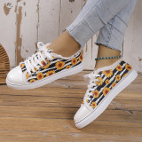 Blue Casual Daily Patchwork Printing Round Comfortable Shoes
