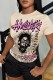 Apricot Casual Print Basic O Neck T-Shirts