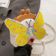 Yellow Casual Patchwork Butterfly Sequins Pearl Bags