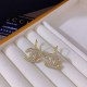 Gold Simplicity Letter Rhinestone Earrings