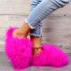 Rose Red Casual Living Patchwork Solid Color Round Keep Warm Comfortable Shoes
