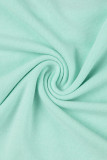 Light Green Casual Solid Basic O Neck Skinny Jumpsuits