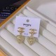 Gold Simplicity Letter Patchwork Rhinestone Earrings