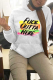 White Street Vintage Print Draw String Hooded Collar Tops