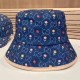 Dark Blue Street Simplicity Letter Patchwork Hat