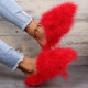 Red Casual Living Patchwork Solid Color Round Keep Warm Comfortable Shoes