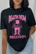 Black Street Daily Print Patchwork O Neck T-Shirts