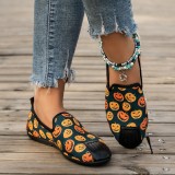 Purple Casual Patchwork Printing Round Comfortable Flats Shoes