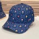 Dark Blue Street Simplicity Letter Patchwork Hat