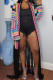Black Casual Tassel Bandage Hollowed Out Patchwork Cardigan Collar Outerwear