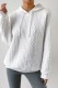 White Casual Solid Basic Hooded Collar Tops