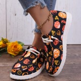 White Casual Patchwork Printing Round Comfortable Shoes