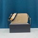 Khaki Street Simplicity Letter Geometric Patchwork Zipper Bags(Without Box)