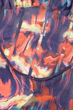 Colour Sexy Casual Print Backless Halter Sleeveless Dress Dresses
