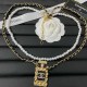 Gold Elegant Letter Patchwork Pearl Necklaces