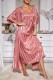 Pale Red Casual Striped Patchwork Sleepwear Two Piece Set