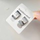 Silver Simplicity Letter Patchwork Earrings