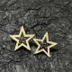 Gold Simplicity Letter Patchwork Rhinestone Earrings
