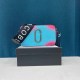 Blue Pink Street Simplicity Letter Geometric Patchwork Zipper Bags(Without Box)