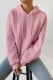 Pink Casual Solid Basic Hooded Collar Tops