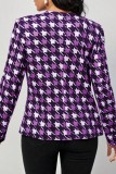Purple Casual Print Cardigan Outerwear
