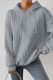 Grey Casual Solid Basic Hooded Collar Tops