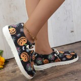 White Casual Patchwork Printing Round Comfortable Shoes