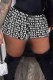Black Casual Print Letter Straight Bottoms