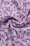Purple Sexy Casual Print Backless Spaghetti Strap Sling Dress Dresses