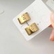 Gold Simplicity Letter Patchwork Earrings