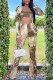 Apricot Casual Print Tie Dye Tassel U Neck Long Sleeve Two Pieces