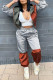 Silver Casual Solid Patchwork Zipper Hooded Collar Long Sleeve Two Pieces