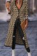 Tawny Casual Print Solid Patchwork V Neck Outerwear