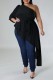 Black Casual Solid Backless Oblique Collar Plus Size Tops
