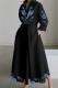 Black Casual Print Patchwork V Neck Long Sleeve Dresses