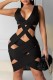 Black Sexy Solid Hollowed Out V Neck Sleeveless Dress Dresses