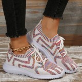 Black Casual Sportswear Daily Patchwork Frenulum Round Comfortable Out Door Shoes