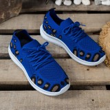 Blue Casual Sportswear Daily Patchwork Frenulum Round Comfortable Shoes