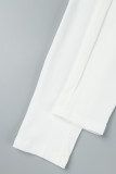 White Casual Patchwork Contrast U Neck Sleeveless Two Pieces