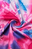 Colour Sexy Print Bandage Backless Halter Long Dress Dresses