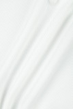 White Casual Patchwork Contrast U Neck Sleeveless Two Pieces