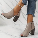 Black Casual Patchwork Asymmetrical Fish Mouth Out Door Wedges Shoes (Heel Height 3.54in)