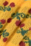 Yellow Sexy Sweet Print Patchwork Backless Strapless Tops